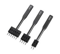 tuwiwol Leather Hole Punch Set With Easy To Sharp Round Prongs Designed For Punching Accurate Holes In Any Leathercrafting Endeavor Lacing Stitching Punch High-strength Beginners, Black, 6mm