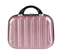 tuwiwol Portable Makeup Organizer Suitcase Box Outdoor Handbag Boarding Cosmetic Case Large Capacity Bag Festival Gift, Rose gold
