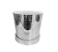 tuwiwol Practical Plant Pot With Drainage Hole - Must-have For Gardeners Glass Disco Ball Planter Pot With Drainage Hole, 10.5cm