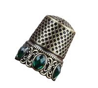 tuwiwol Sewing Thimble Finger Protector Metal Thimbles For Quilting Embroidery Finger Guards For Needlework Hand Sewing Guards Supplies Tools Accessories, Bronze Crystal, 1.5x1.5x2.5cm