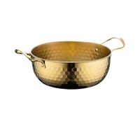 tuwiwol Stainless Steel Korean Instant Noodle Pot Sturdy Fast Heating Household Easy to Clean Best Cooking Experience Household Golden Ramen Pot with Handle Soup