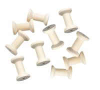 tuwiwol Wooden Thread Spools Crafts Weaving Bobbins Convenient 10pcs Arts Sewing Supplies Chains And Many Other Items Wooden Thread Spools For Crafts Small 2 Inch, Light Wood, 5.2 cmx3.5 cm