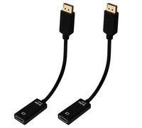 Tuwonwa 2PCS DisplayPort to HDMI Adapter 4K, Mini DP Male to HDMI Female Converter, Gold-Plated Connectors, Ethernet Support, for TV Stick, PC, Projector, Monitor, and HDTV Connection