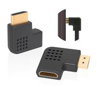 Tuwonwa 2PCS Right Angle HDMI Adapter, 8K HDMI 90 and 270 Degree Angled Adapters Combo, HDMI 2.1 Right Angle Flat Extender Male to Female, Laptop, Monitor, Degree HDMI,Adapter,Angled Adapter