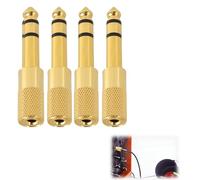 Tuwonwa 4 PCS Headphone Jack Adapter, 3.5mm to 6.35mm Audio Converter, Gold-Plated Stereo Headphone Plug Adaptor for Digital Piano, Electric Keyboard, Amplifier, Speaker, Mixing Console, Sound System