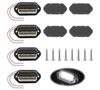 Tuwonwa 4PCS Number Plate Lamp, Number Plate Light, 12V-24V Waterproof Taillight, Super Bright Xenon White Rear License Plate Lamp for Truck Van Boat Motorcycle Trailer RV Cargo Dome Light