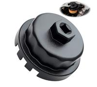 Tuwonwa Oil Filter Wrench, Cap Style Removal Tool, 14 Flute Aluminum Alloy Oil Filter Housing Socket for 2.5L-5.7L Engines, Automotive Oil Change Tool Fits Cartridge Filter Systems