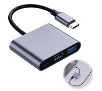 Tuwonwa USB C to HDMI Multiport Adapter Cable with Charging Port, 4k HDMI to USB C Hub for Laptop, Monitor, USB 3.0 Adapter for Data Transfer and Charging, USB C to HDMI Adapter,