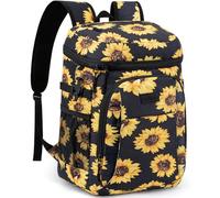 Tuwubi Cooler Backpack 35 Cans, Backpack Coolers Insulated Leak Proof for Men Women, Waterproof Soft Sided Lunch Camping Beach Travel Ice Chest Backpack Cooler Bag Sunflower