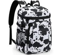Tuwubi Cooler Backpack 35 Cans, Insulated Leak Proof for Men Women, Waterproof Soft Sided Lunch Camping Beach Travel Ice Chest Cooler Bag Cow Print