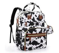 Tuwubi Diaper Bag Backpack,Baby Essentials, Multi function Waterproof Backpack with Stroller Straps & Pacifier Case, Cow Print, 1 Count (Pack of 1), Travel Backpacks