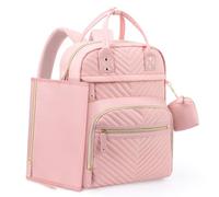 Tuwubi Diaper Bag Backpack with Changing Pad,Baby Essentials, Multi function Waterproof Backpack with Stroller Straps & Pacifier Case Light Pink