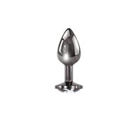 Playboy Tux Small 2.5 Inch Metal Butt Plug - Silver Silver