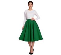 TUX CAT 1950s Vintage Retro Full Circle Rockabilly Skirt Emerald Green Size 14-18 Handmade in Wales
