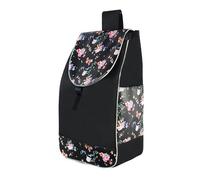 TUXCAXI Functional Portable Shopping Bag Oxford,Black Flower,30x19x55cm | Everyday Folding Trolleys Folding Shopping Hand Cart Replacement Only Trolley Cart Spare Luggage Travel Groceries