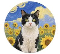 Tuxedo Cat 1000 Piece Round Puzzles For Adults And Kids Cute Cat Jigsaws Creative Unique Challenge Games Family Game 1000pcs (67.5x67.5cm)