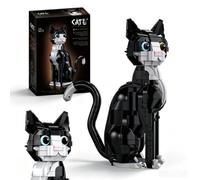 Tuxedo Cat Animal Building Set for Adults, Heterochromatic Eyes Cat Model