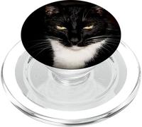 Tuxedo Cat Black and White PopSockets PopGrip for MagSafe