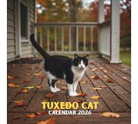 Tuxedo Cat Calendar 2026: Black and White Kitten Scenes • U.S. Holidays Marked • Spacious 12 Month Grid • Glossy Cover | 8.5 × 8.5 in