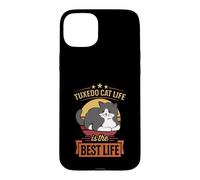 Tuxedo Cat Life Is The Best Life Retro Vintage Style Case for iPhone 15 Plus