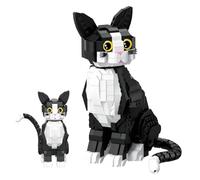 Tuxedo Cat Mini Building Blocks Set for Adults, Creative Kitty 3D Building Blocks Kit, Animal Bricks Model Kit, Home Desktop Decorations, Birthday Gifts for Teens and Kids, 801 PCS