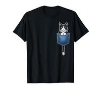 Tuxedo Cat Pocket Grumpy Lover Funny Feline Men Women Pal T-Shirt