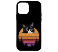 Tuxedo Cat Retro 70s Sunset Vintage Cat Lover Case for iPhone 12 mini