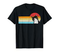 Tuxedo Cat Retro Sunset Vintage Cat Lady Tuxedo Cat T-Shirt