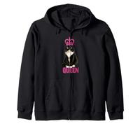 Tuxedo Cat Royalty the Boss and the Queen Royalty Zip Hoodie