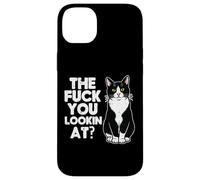 Tuxedo Cat The F You Lookin At Funny Kitten Humor Men Women Case for iPhone 14 Plus