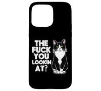 Tuxedo Cat The F You Lookin At Funny Kitten Humor Men Women Case for iPhone 15 Pro Max