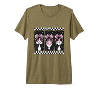 Tuxedo Cat Trio Coquette Bow Bubblegum Retro Premium T-Shirt