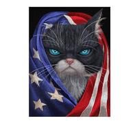 Tuxedo Cat USA Patriot Vivid Jigsaw Puzzle for Adults, 500 PCS