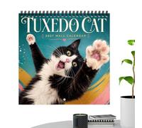 Tuxedo Cat Wall Calendar 2027, Funny 12 Month Cat Planner, Jan-Dec 21cm | Wall Mount Calendar, 2027 Full Year, Cat Theme Decor, Fits Kitchen Home Office Study Room, Daily Use at Home Set