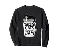 Tuxedo Cats Are My Jam Funny Kitten Lovers Moms Dads Sweatshirt