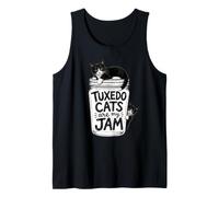 Tuxedo Cats are My Jam Funny Kitten Lovers Moms Dads Tank Top