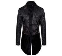 Tuxedo Jackets For Men Uk | Mens Dress Jackets Formal Regular Fit Tailcoat Cotton Dinner Jacket Lapel Suit Jacket Textured Frock Coat Medieval Vintage Palace Formal Jackets Comfortable Morning Coat