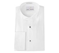 Tuxedo Shirt by Neil Allyn - 100% Cotton Wing Collar with French Cuffs, White, Small 14.5 34/35 Sleeve