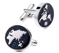 Tuxedo Shirt Studs, Men's French Cufflinks Cuff Nails New Blue World Figure Modeling Business Spot Earth