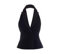 Tuxedo-style Satin-lapel Top - female - Patrizia Pepe - Waistcoats - Black - S - Jackets S