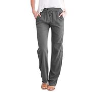 Tuxedo Trousers Climbing Check Trendy Formal Stylish Cargo for Women Slim Basic Chino Elegant High Waisted Stretchy Work (Dark Gray,L)