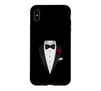 Tuxedo Tux Bowtie Rose Wedding Groom Costume Case for iPhone XS Max