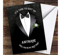 Tuxedo Will You Be My Best Man Personalised Wedding Card - Personalised Wedding Card, Will You Be Our - Bridesmaid, Usher, Best Man, Flower Girl, Maid Of Honour