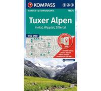 Tuxer Alpen Walking & Cycling Map - Inntal, Wipptal, Zillertal K34 1:50,000 scale