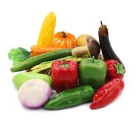 Tuxiaobu 17 Pcs Artificial Vegetables, Fake Vegetables Lifelike Faux Pepper Potato Pumpkin Tomato Carrot Onion Mushroom Eggplant Cucumber Asparagus Decorations for Home Kitchen Festival Christmas