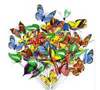 Tuxiaobu 24 Pcs Butterfly Garden Decor Stakes - Fake Butterfly Floral Picks Cake Party Butterflies Decorations for Indoor Outdoor Flower Pot Thanksgiving Christmas Whimsical Gifts