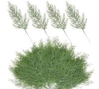 Tuxiaobu 40 Pcs Artificial Pine Branches Christmas Cards Decor Faux Cedar Greenery Stems Fake Pine Needles Picks Christmas Tree Wreath Garland DIY Holiday Crafts Decorations, Green