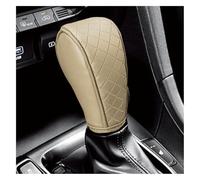 Tuxihapp PU Leather Car Gear Shift Knob Cover, Anti-Slip Dust Waterproof Automotive Shift Knob Protector, Universal Soft Breathable Vehicle Stick Shifter Decoration Accessory for Truck, SUV (Beige)