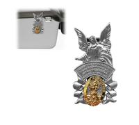 Tuxihapp St Christopher Medal for Car Visor Clip, Guardian Angel Vehicle Sun Visor Accessories, Bless Driving Safety Car Medal, Religious Present for New Driver, Family, Parent, Friend (1PC)