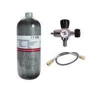 TUXING 2L 4500psi Carbon Fiber Air Tank（Empty Bottle）& Paintball Fill Station with Valve Regulator Gauge for PCP Game